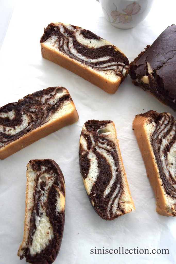 Easy To Make Eggless Marble Cake - Zebra Cake